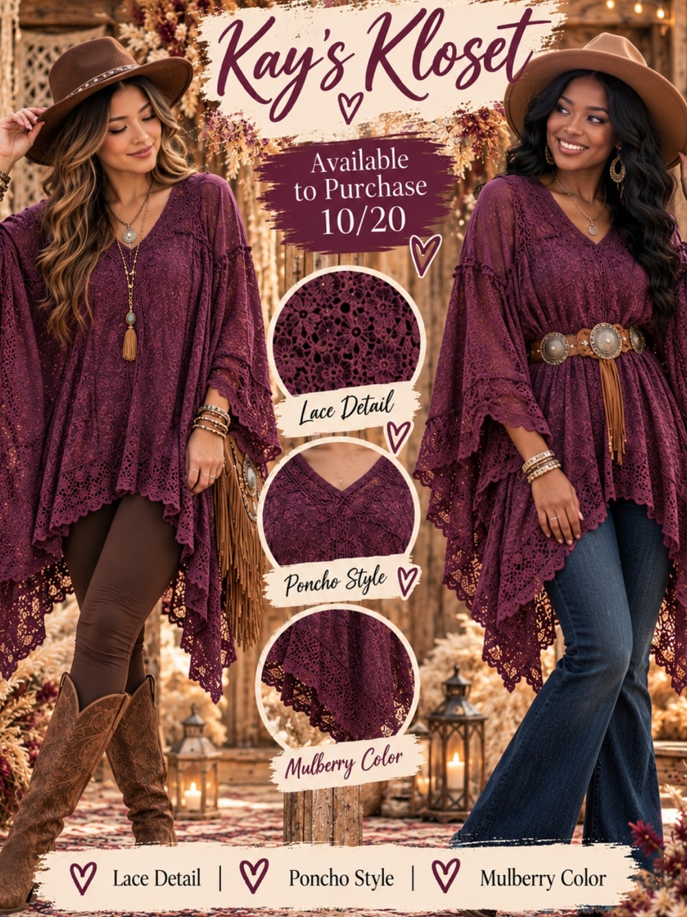 YW3-💜🔥 Mulberry PONCHO Blouse